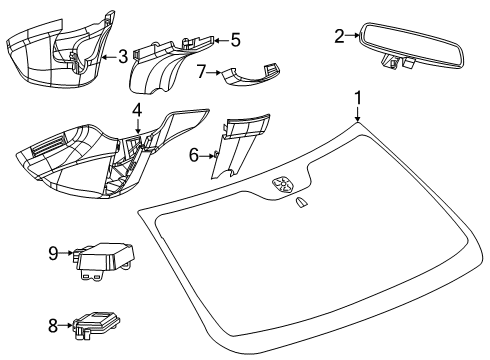 2023 Ram 2500 Glass - Windshield Diagram