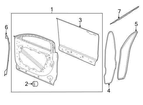 2023 Dodge Hornet FENDER TO DOOR Diagram for 68606967AA