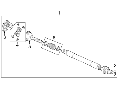 2023 Ram 2500 Drive Shaft - Front Diagram