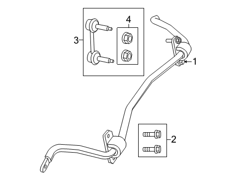 2022 Jeep Grand Cherokee WK Stabilizer Bar & Components - Rear Diagram