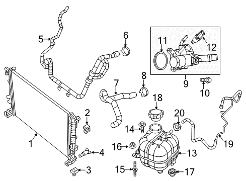 2023 Jeep Cherokee Radiator & Components Diagram 3