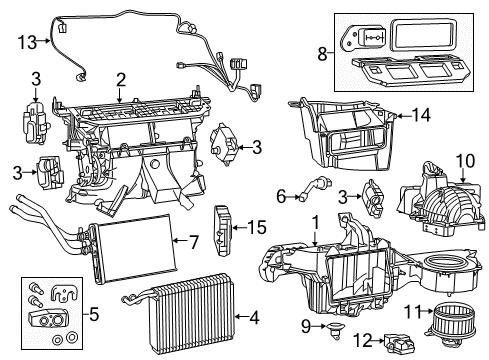 2023 Dodge Charger A/C Evaporator & Heater Components Diagram