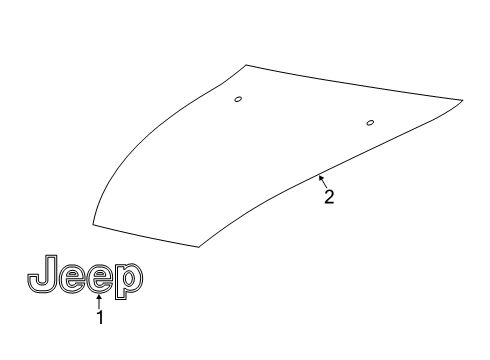 2022 Jeep Cherokee Exterior Trim - Hood Diagram