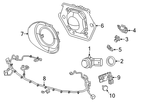 2022 Chrysler Pacifica Electrical Components - Front Bumper Diagram