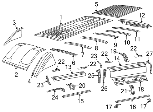 2022 Ram ProMaster 1500 Roof & Components Diagram 3