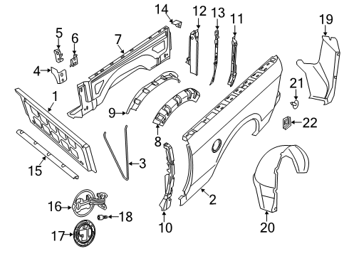 2021 Ram 3500 Front & Side Panels Diagram 5