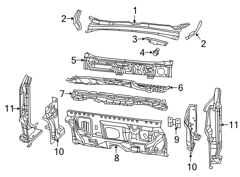 2021 Jeep Renegade CROSSMEMB-Dash Diagram for 68541457AA