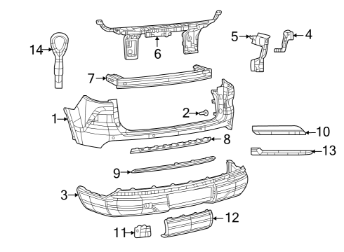 2023 Jeep Grand Cherokee FASCIA-REAR LOWER Diagram for 68580796AA