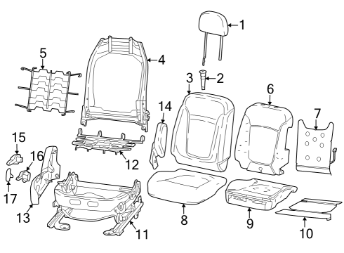 2023 Dodge Hornet COVER-FRONT SEAT BACK Diagram for 7NB54U00AA