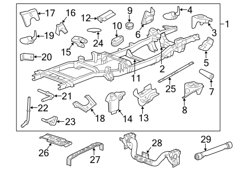 2015 Ram 2500 C/MEMBER-SKID PLATE Diagram for 52121444AF