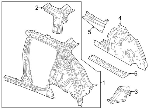 2024 Dodge Hornet Inner Structure - Quarter Panel Diagram