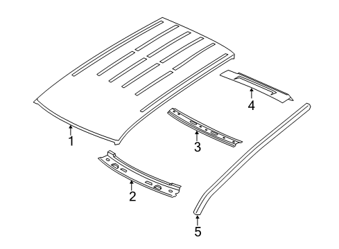 2022 Jeep Grand Cherokee WK Roof & Components, Exterior Trim Diagram 1