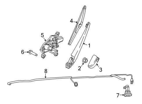 2022 Jeep Grand Cherokee WK Wiper & Washer Components Diagram 1