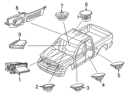 2021 Ram 1500 Classic Amplifier Diagram for 68549072AA