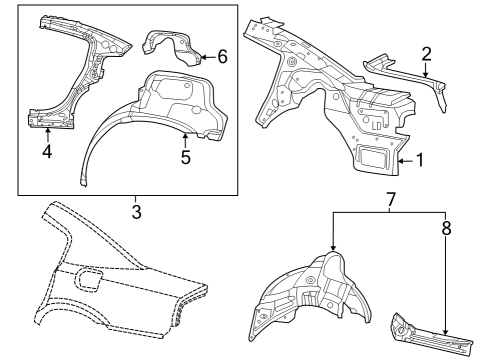 2023 Dodge Charger Inner Structure - Quarter Panel Diagram