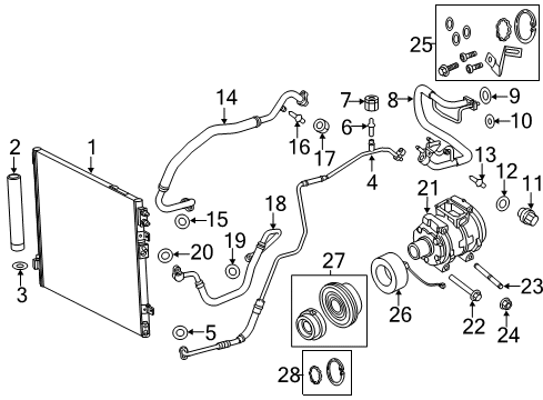 2023 Dodge Charger Condenser, Compressor & Lines Diagram 2