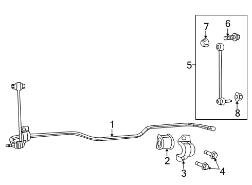 2023 Ram 2500 Stabilizer Bar & Components - Rear Diagram