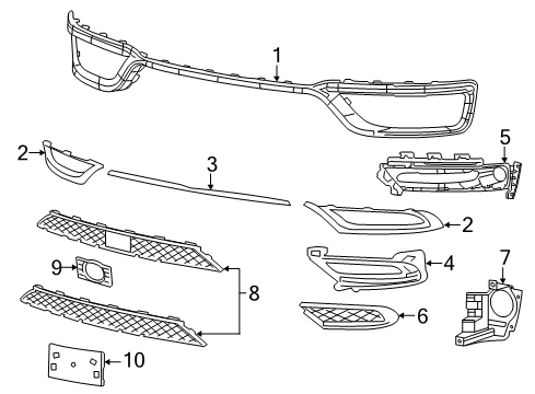 2021 Chrysler 300 Bumper & Components - Front Diagram 2