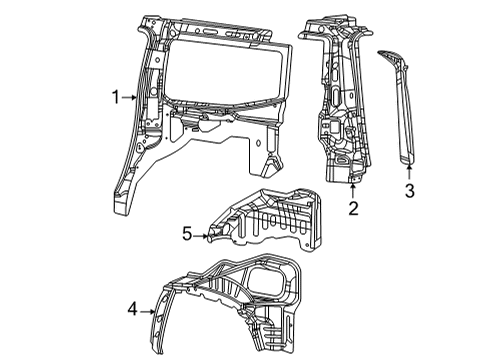 2024 Jeep Grand Wagoneer Inner Structure - Quarter Panel Diagram