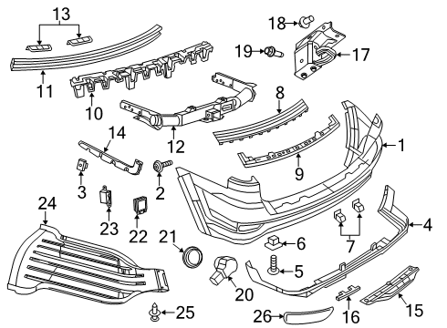 2017 Jeep Grand Cherokee BEAM-REAR BUMPER Diagram for 4578827AL