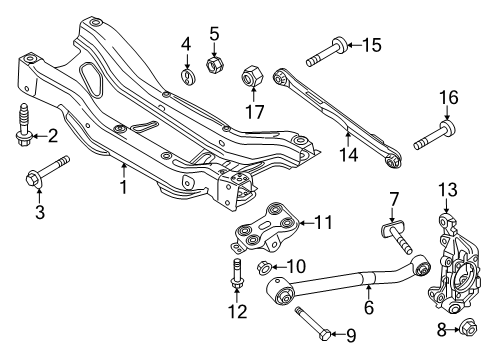 2022 Jeep Compass Rear Suspension Components, Lower Control Arm, Stabilizer Bar Diagram 4