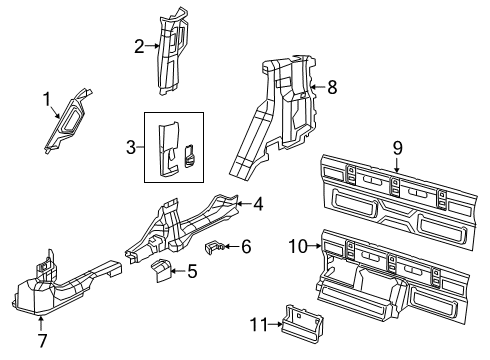 2022 Jeep Gladiator Interior Trim - Cab Diagram 3