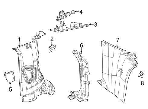 2024 Jeep Grand Cherokee Interior Trim - Quarter Panels Diagram 3