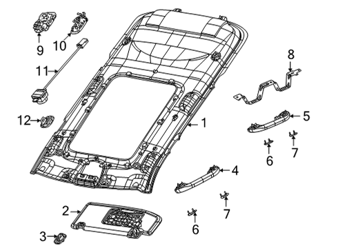 2023 Jeep Wagoneer L Interior Trim - Roof Diagram 1