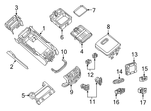 2022 Ram 1500 BASE-CONSOLE Diagram for 7DB361X7AB