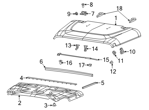 2023 Jeep Gladiator Hood & Components Diagram 3