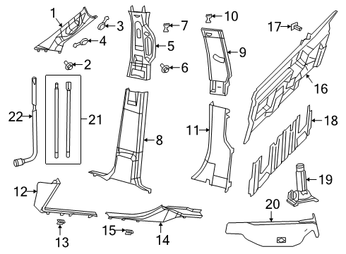 2023 Ram 3500 Interior Trim - Cab Diagram 5