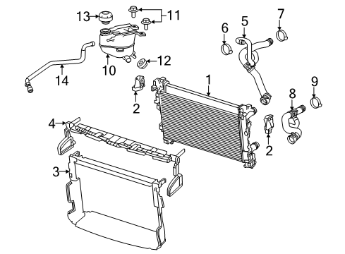 2021 Ram ProMaster City Radiator & Components Diagram