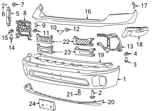 2023 Ram 1500 Classic Bumper & Components - Front Diagram 2