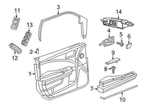 2021 Chrysler 300 Interior Trim - Front Door Diagram