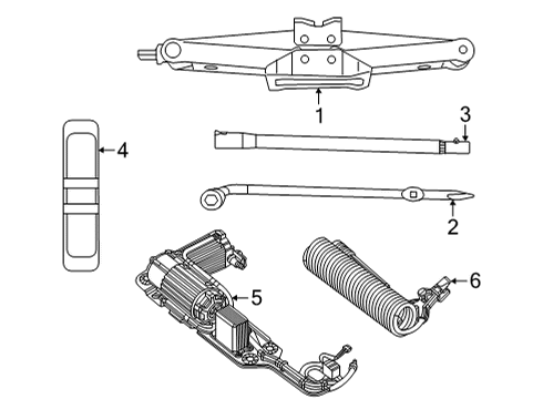 2023 Jeep Grand Wagoneer L Jack & Components Diagram