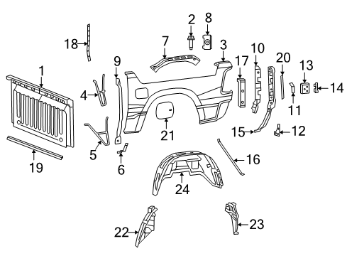 2022 Ram 1500 Front & Side Panels Diagram 2