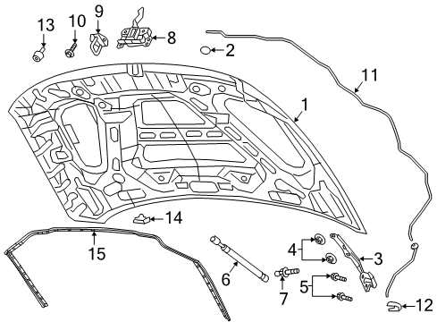 2023 Ram 2500 HOOD Diagram for 68534237AB