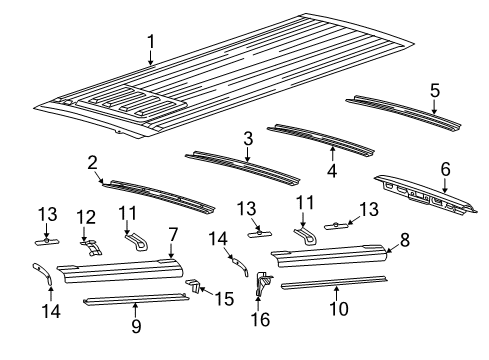 2022 Ram ProMaster 1500 Roof & Components Diagram 1