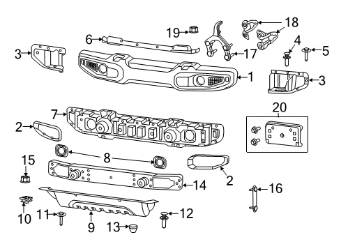 2023 Jeep Wrangler Bumper & Components - Front Diagram 2