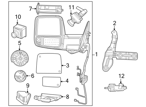 2023 Ram 3500 MIRROR-OUTSIDE REARVIEW Diagram for 68526276AD