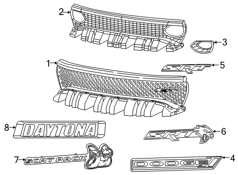 2023 Dodge Charger Grille & Components Diagram 2