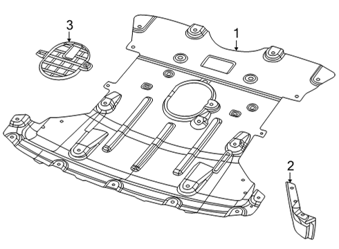 2023 Jeep Grand Cherokee L Splash Shields Diagram 1