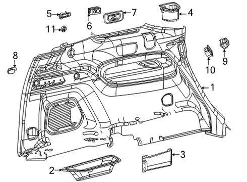 2021 Jeep Grand Cherokee L Interior Trim - Quarter Panels Diagram 1