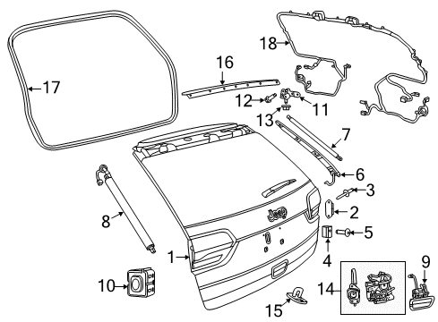 2022 Jeep Grand Cherokee WK Gate & Hardware Diagram