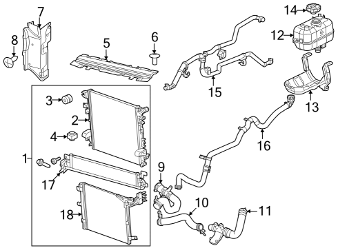 2022 Jeep Gladiator Radiator & Components Diagram 2