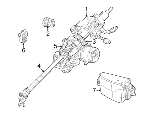 2024 Jeep Grand Cherokee L Steering Column, Steering Wheel & Trim, Shaft & Internal Components Diagram 1