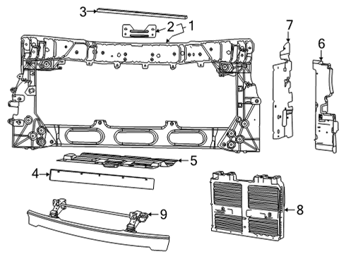 2024 Jeep Grand Wagoneer L Radiator Support Diagram