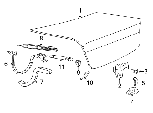 2023 Dodge Charger Trunk Lid & Components Diagram