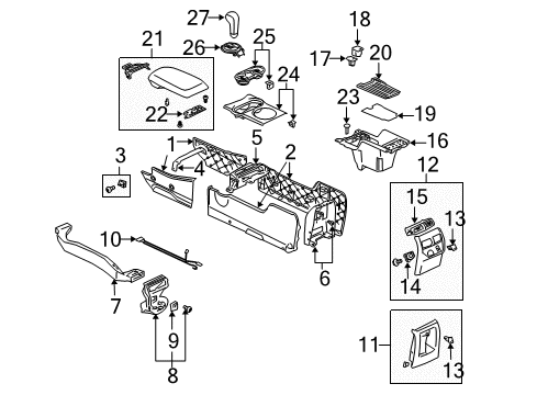 Console-Floor Console Diagram for MR564870XA