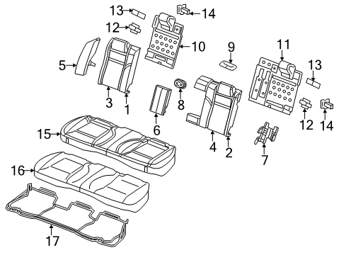 2021 Chrysler 300 Rear Seat Components Diagram 1